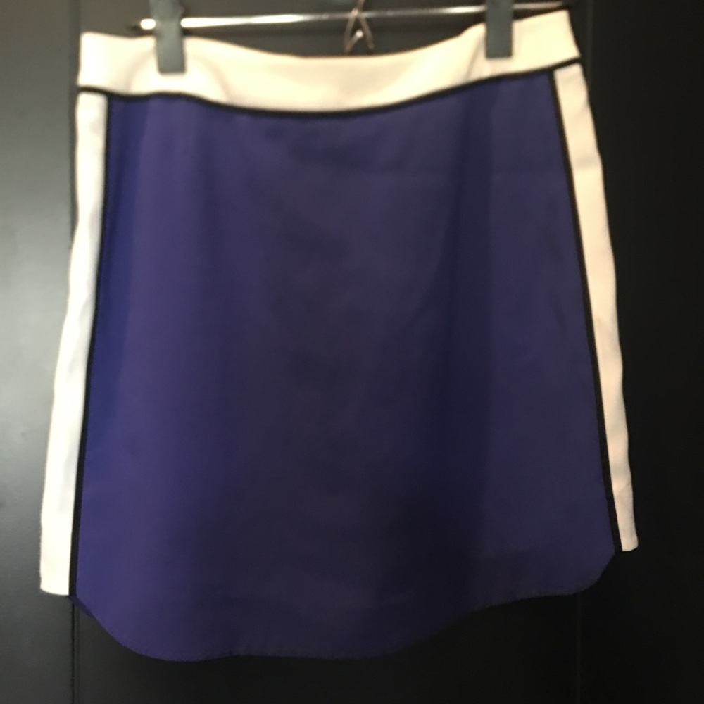 Babaton blue and white Japanese crepe skirt